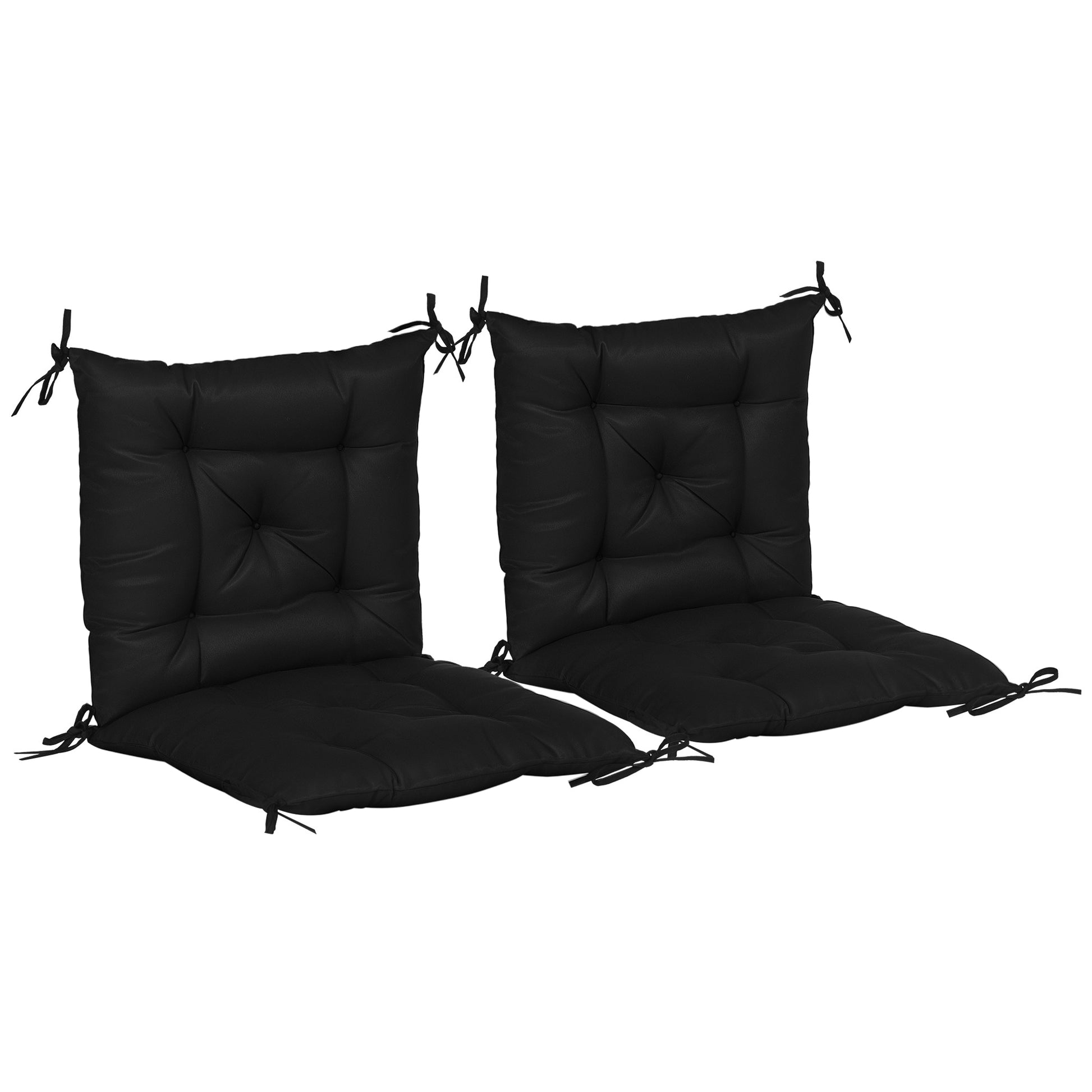 Patio Chair Cushions Set of 2, 39" x 20" x 3" Outdoor Tufted Cushion Set with Ties for Indoor Outdoor Garden Furniture, 