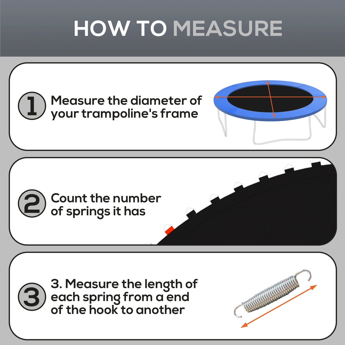Soozier Trampoline Replacement Mat, Fits 14' Trampoline w/ 80 V-Hooks & 5.5" Springs (Spring & Frame not Included), Blac
