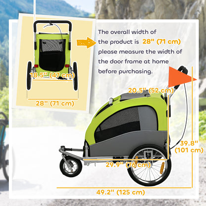 VarietyKart 2 in 1 Dog Bike Trailer, Foldable Pet Stroller, Dog Bicycle Trailer with Suspension, Universal Bicycle Coupl