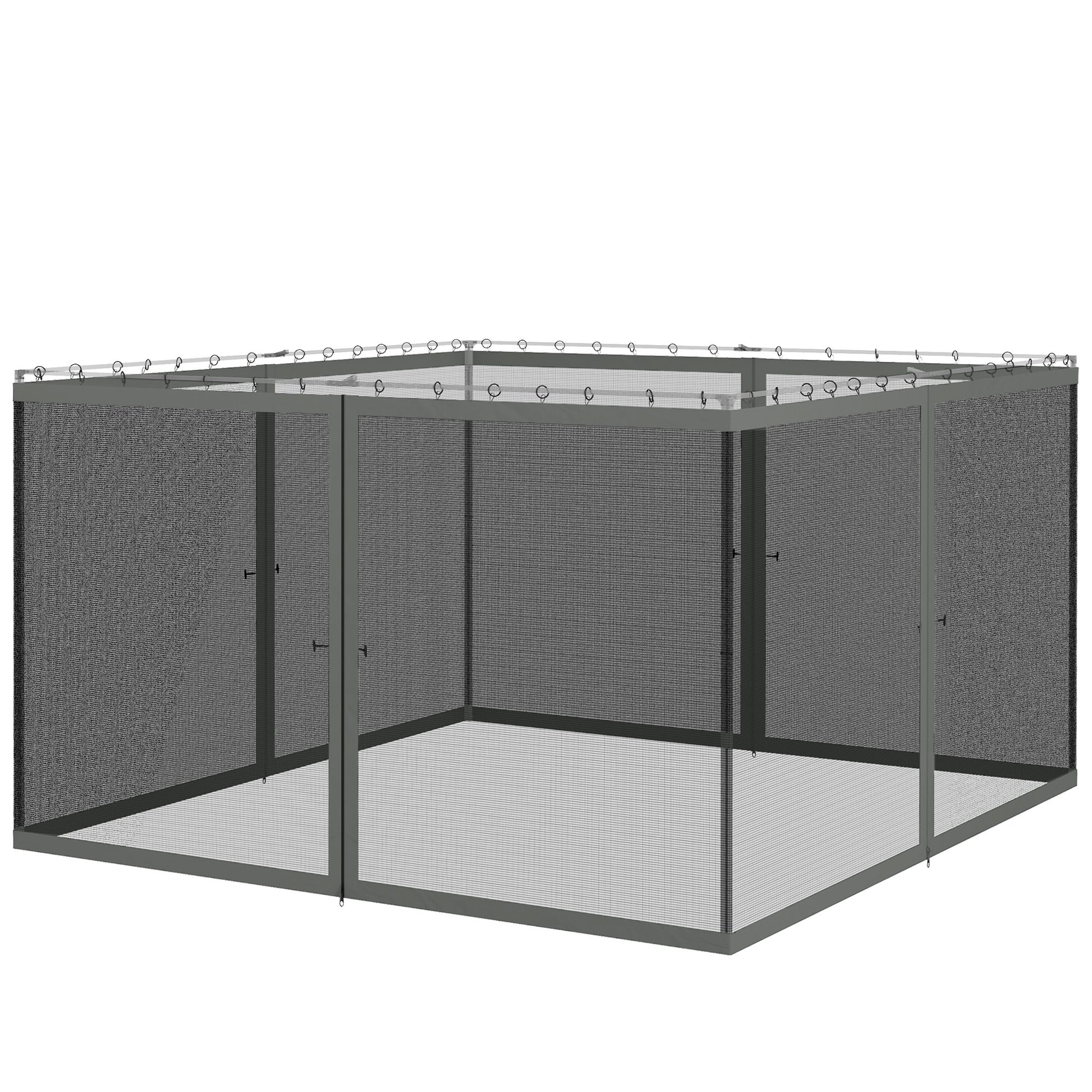 Replacement Mosquito Netting for Gazebo 12' x 12' Black Screen Walls for Canopy with Zippers