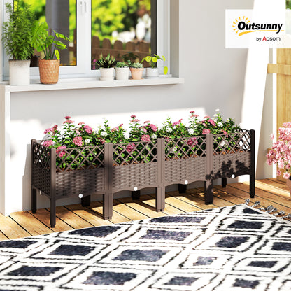 Raised Garden Bed with Legs, Self Watering Elevated Planter Boxes with Drainage Holes, 63" x 15.7" x 20.3"
