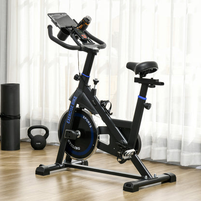 Soozier Adjustable Upright Stationary Exercise Bike w/ LCD Display, Indoor Cycling Bike for Home w/ Adjustable Resistanc
