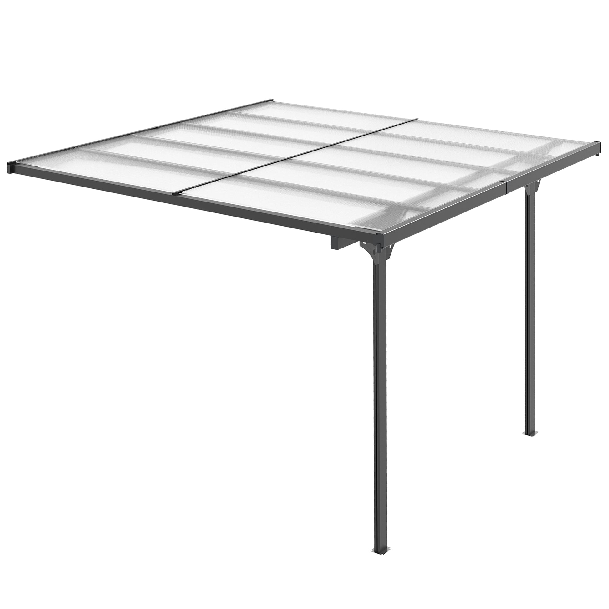 10' x 10' Outdoor Hardtop Pergola Gazebo with Adjustable Height, Aluminum Pergola with Polycarbonate Roof, UV Protection