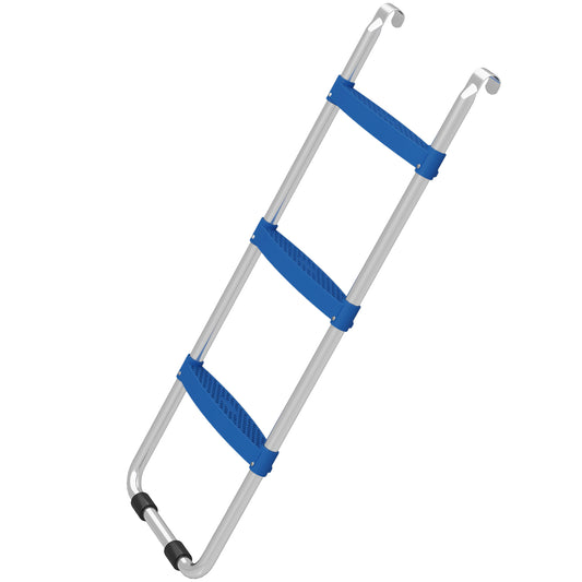 Soozier Trampoline Ladder, 3-Steps with Horizontal Wide Steps, Universal Hook, Galvanized Steel Frame, 330LBS Load Capac