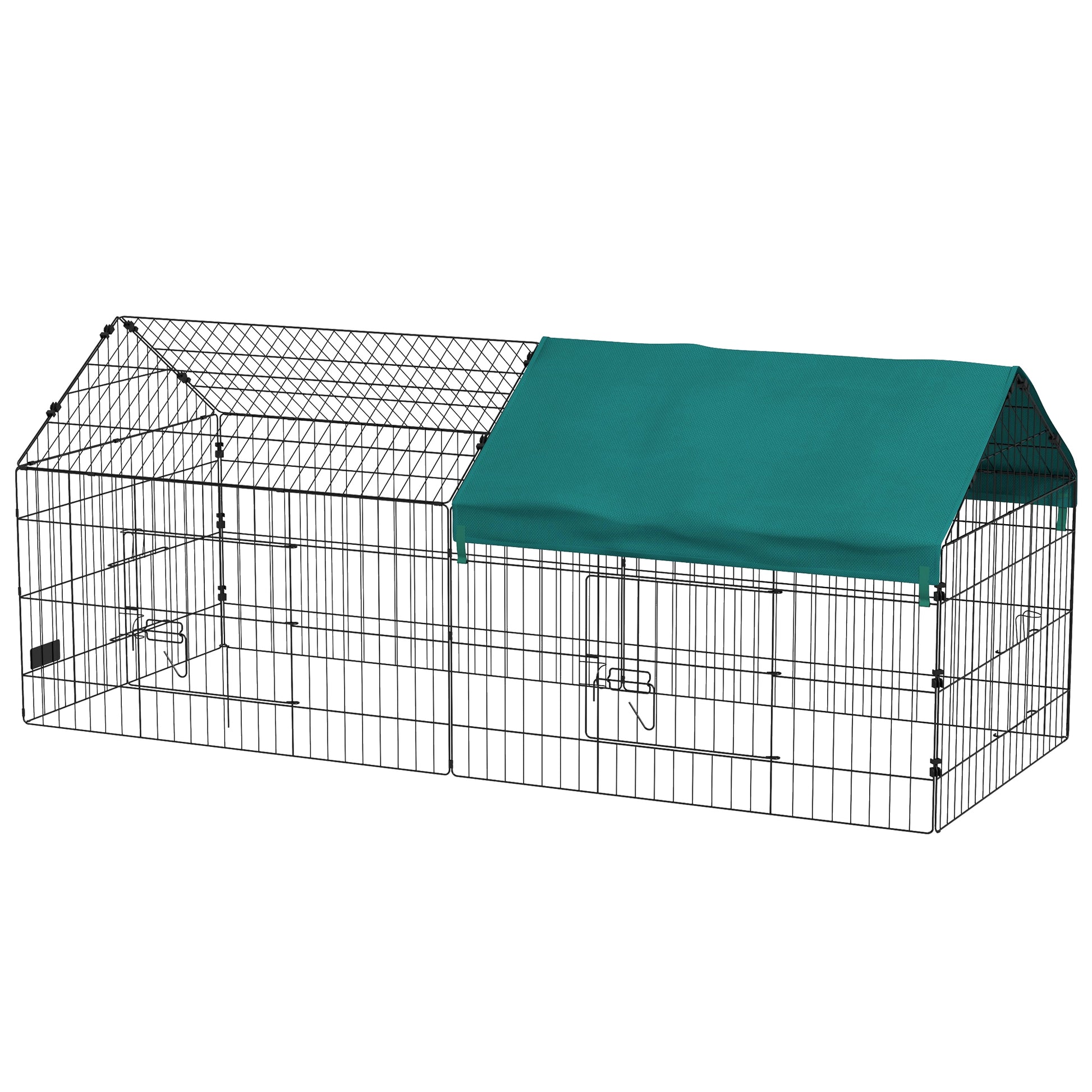 73" Small Animal Cage with Roof, Indoor/Outdoor Use,  for Chicken, Rabbits, Chinchillas, Green