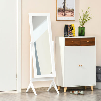Full Length Mirror, Free Standing Full Body Mirror with Rectangular Frame, Adjustable Angle for Dressing Room, Bedroom, 