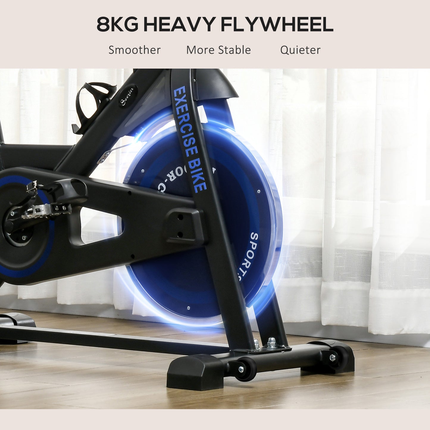 Soozier Adjustable Upright Stationary Exercise Bike w/ LCD Display, Indoor Cycling Bike for Home w/ Adjustable Resistanc