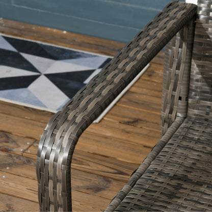 3 Pieces Wicker Patio Furniture Set, Rattan Bistro Set with Storage Coffee Table and Thickened Cushions, Outdoor Convers