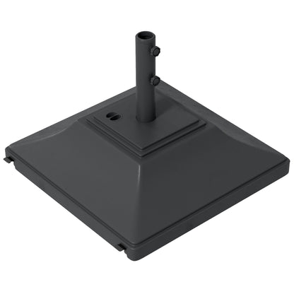Square Umbrella Base with Wheels, 99 lbs Water or 132 lbs Sand Filled, with Double Adjustable Knob, Black