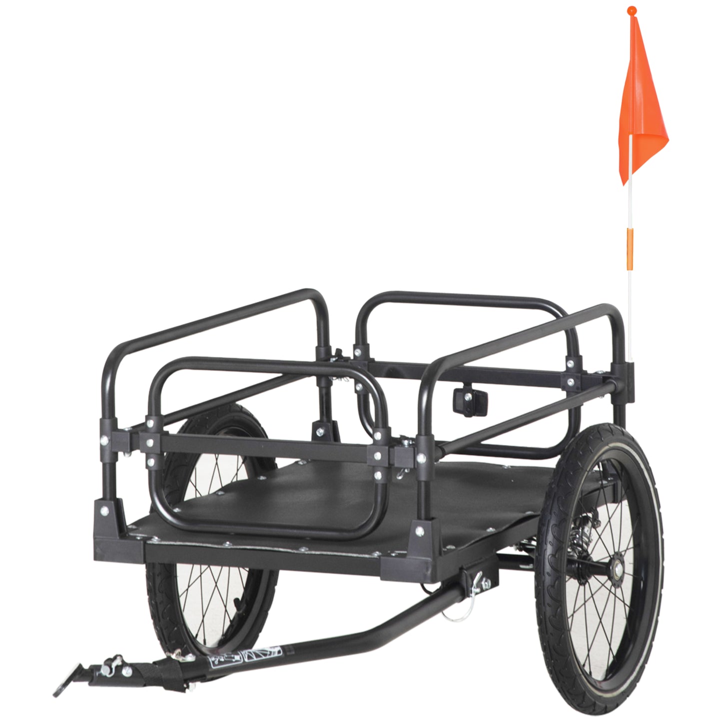 VarietyKart Bike Trailer, Bicycle Cargo Carrier with Suspension, Triple Safety Features, 16" Wheels, Hitch, Steel Frame,