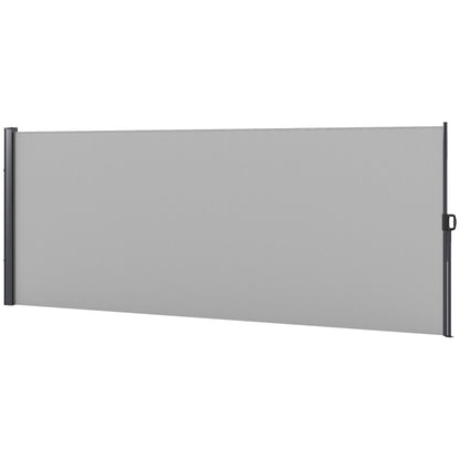 13' x 5' Retractable Side Awning, Outdoor Privacy Screen for Garden, Hot Tub, Balcony, Terrace, Pool, Light Grey