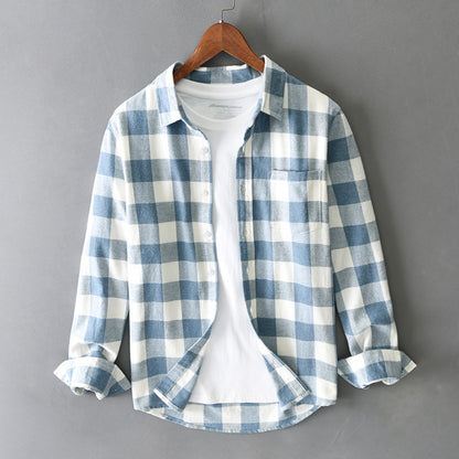 Men's Casual Plaid Button-Up Shirt