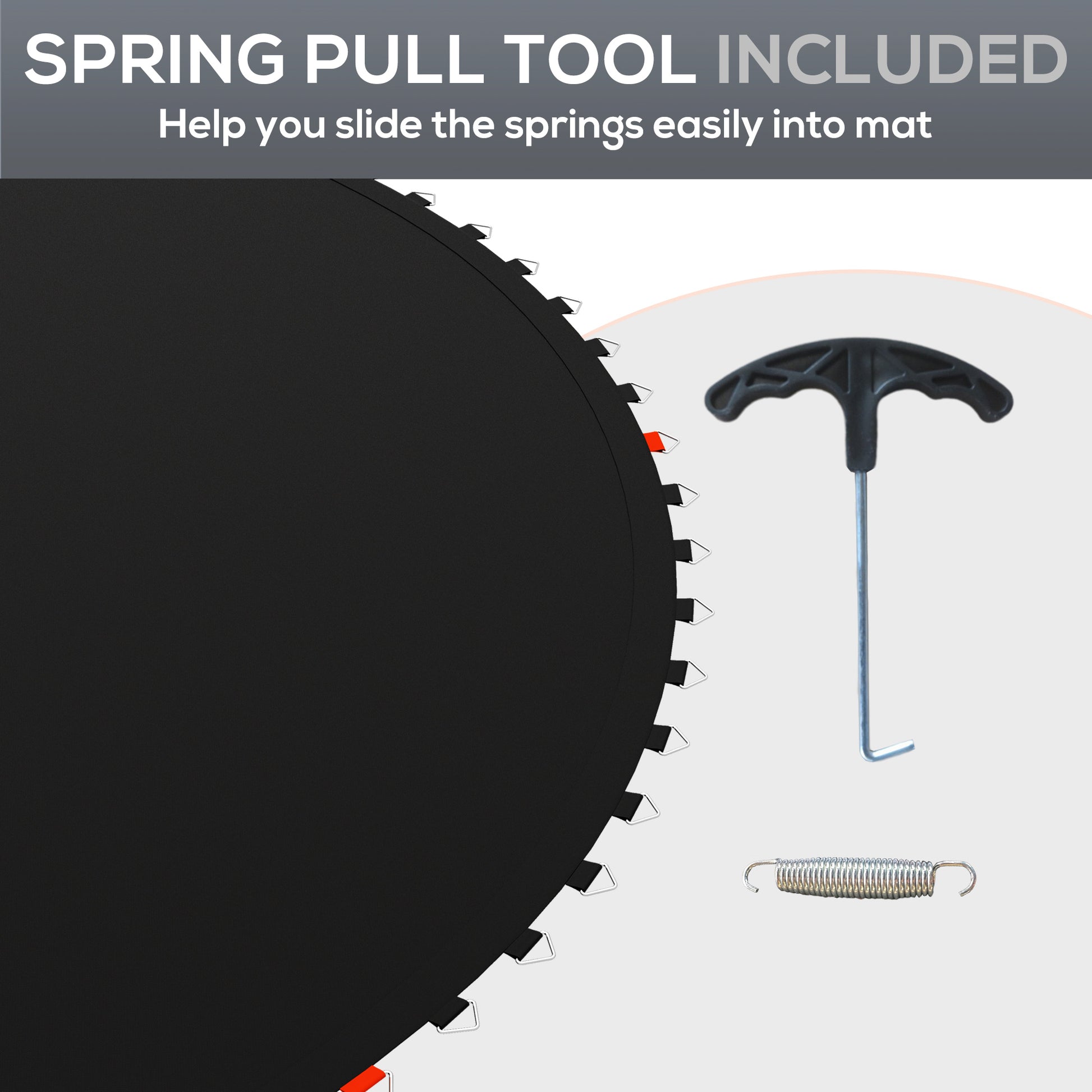 Soozier Trampoline Replacement Mat, Fits 14' Trampoline w/ 80 V-Hooks & 5.5" Springs (Spring & Frame not Included), Blac