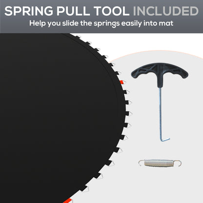 Soozier Trampoline Replacement Mat, Fits 14' Trampoline w/ 80 V-Hooks & 5.5" Springs (Spring & Frame not Included), Blac
