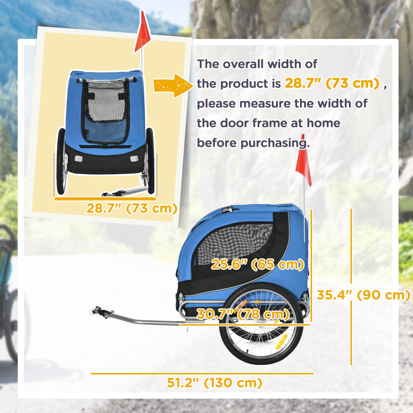 VarietyKart Dog Bike, Trailer Foldable Pet Cart, Bicycle Wagon, Cargo Carrier Attachment for Travelling w/ Safety Anchor