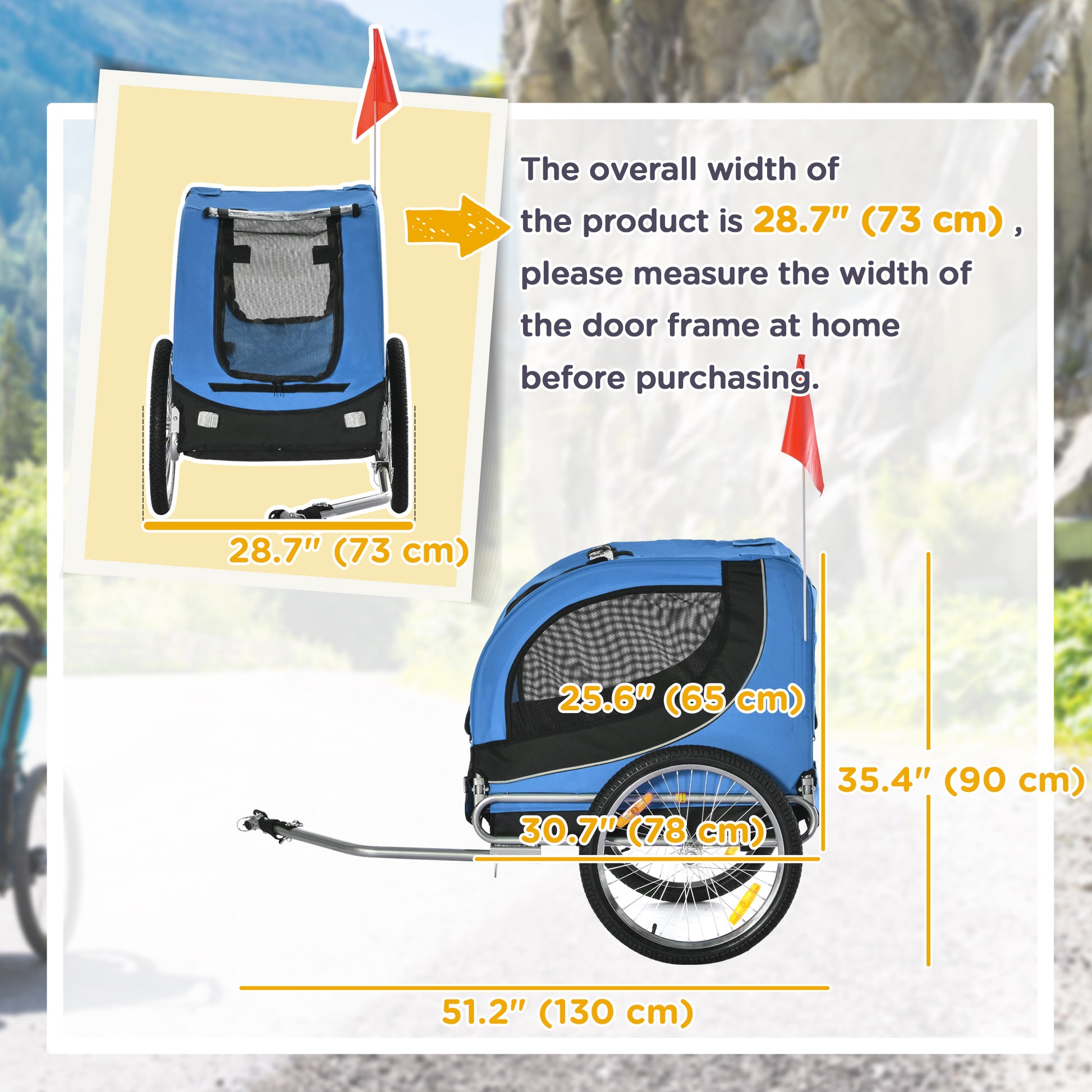 VarietyKart Dog Bike, Trailer Foldable Pet Cart, Bicycle Wagon, Cargo Carrier Attachment for Travelling w/ Safety Anchor