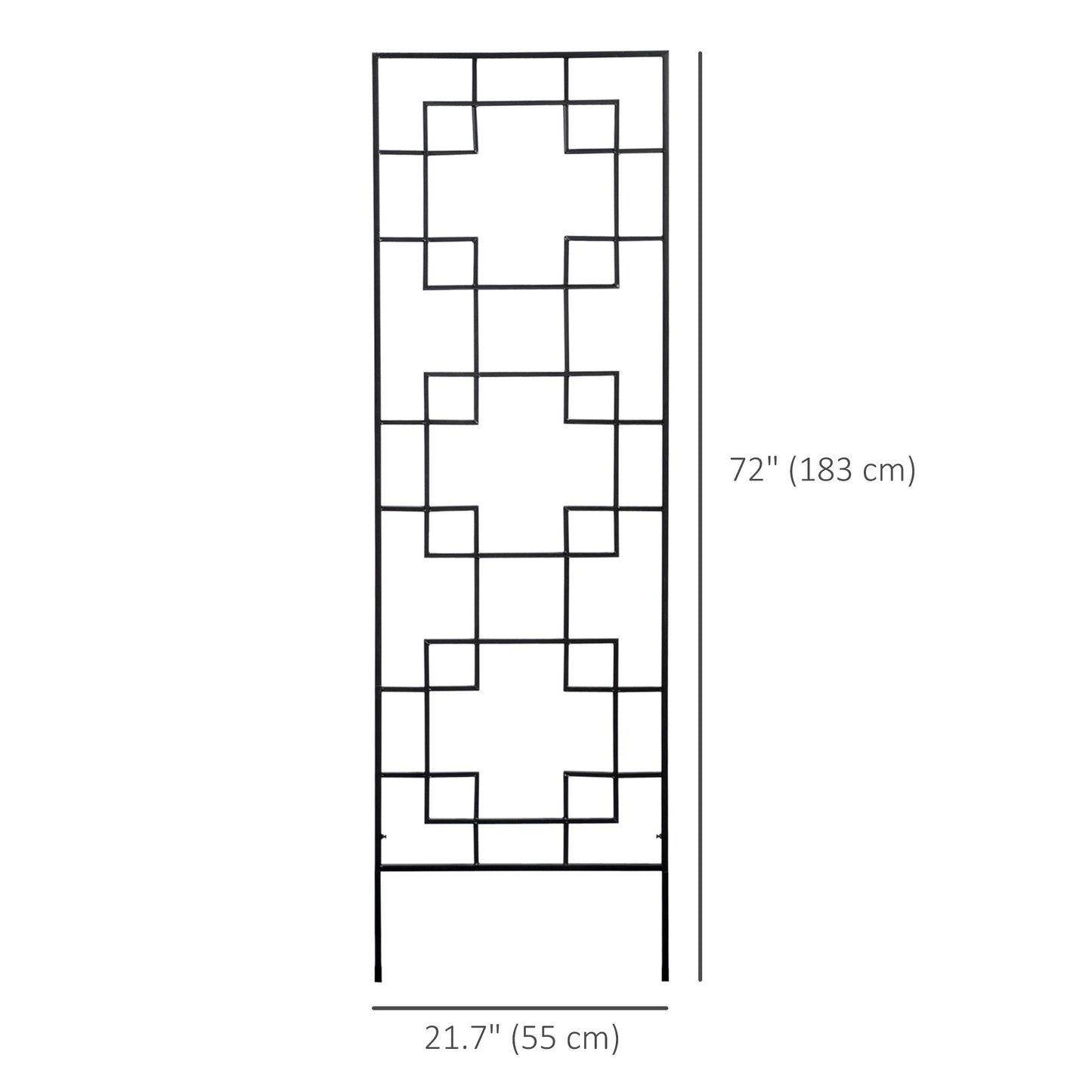 4 Pack Garden Trellis for Climbing Plants, Outdoor Metal Grid Panels for Roses, Vine Flower, Cucumber, Clematis, 72" Tal