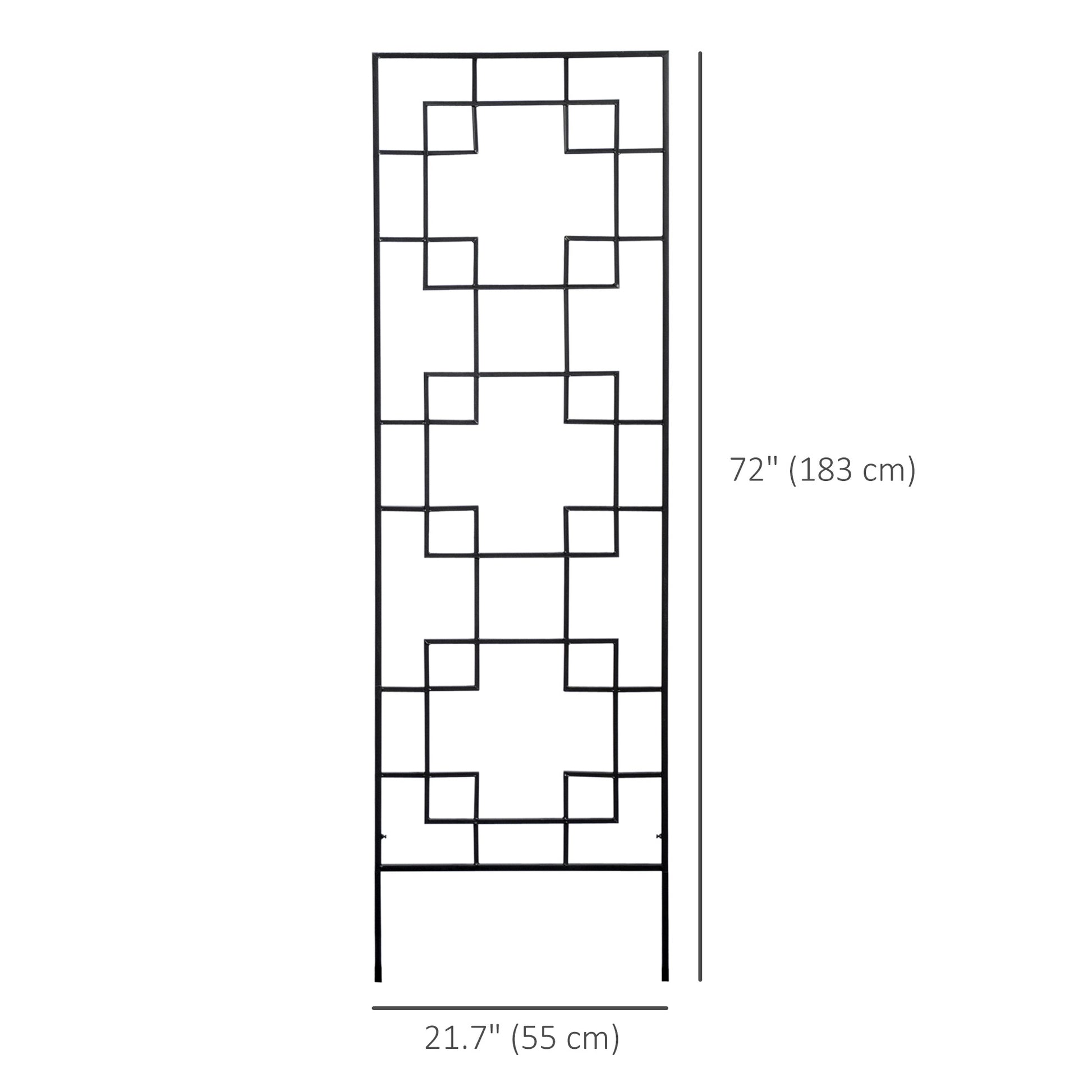 4 Pack Garden Trellis for Climbing Plants, Outdoor Metal Grid Panels for Roses, Vine Flower, Cucumber, Clematis, 72" Tal
