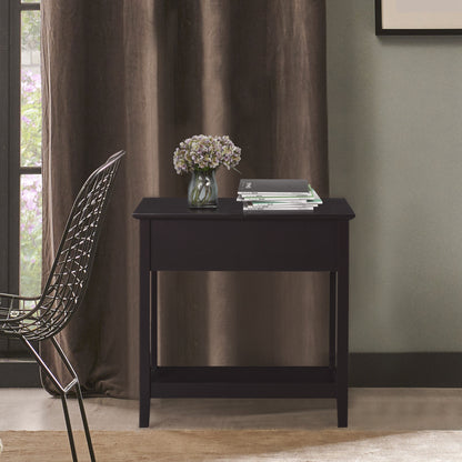 End Side Table in Flip Top Design with Cabinet and Bottom Shelf, Storage Furniture Decoration for Bedroom Living Room Of