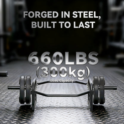 Soozier Trap Bar, Olympic Deadlifting Bar, 2" Hex Barbell Bar for Deadlifts and Shrugs, 660 lbs Capacity, Black