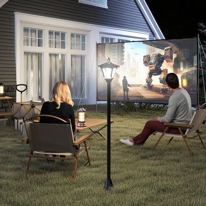 Single Solar Lamp Post Garden Solar-Powered LED Streetlight Style Outdoor Light Waterproof 5-6 Hours with Base for Lawn 