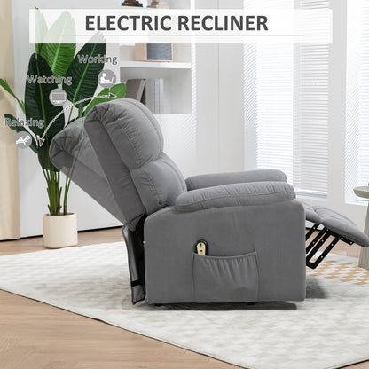 Lift Chair for Seniors, Microfibre Upholstered Electric Recliner Chair with Remote, Quick Assembly, Grey