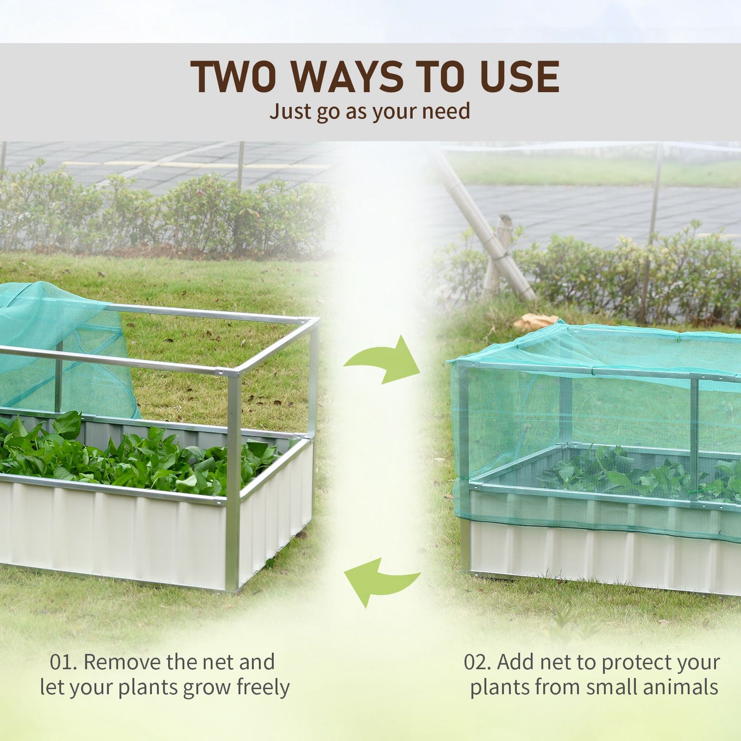 Raised Garden Bed, 5.7 x 3 x 2.3ft Steel Planter Box Outdoor with Cover, Gloves for Growing Vegetables, Flowers, Herbs, 