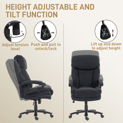 Big and Tall Executive Office Chair, Up to 450 lbs. Heavy Duty Desk Chair, Computer Chair for Heavy People, Black