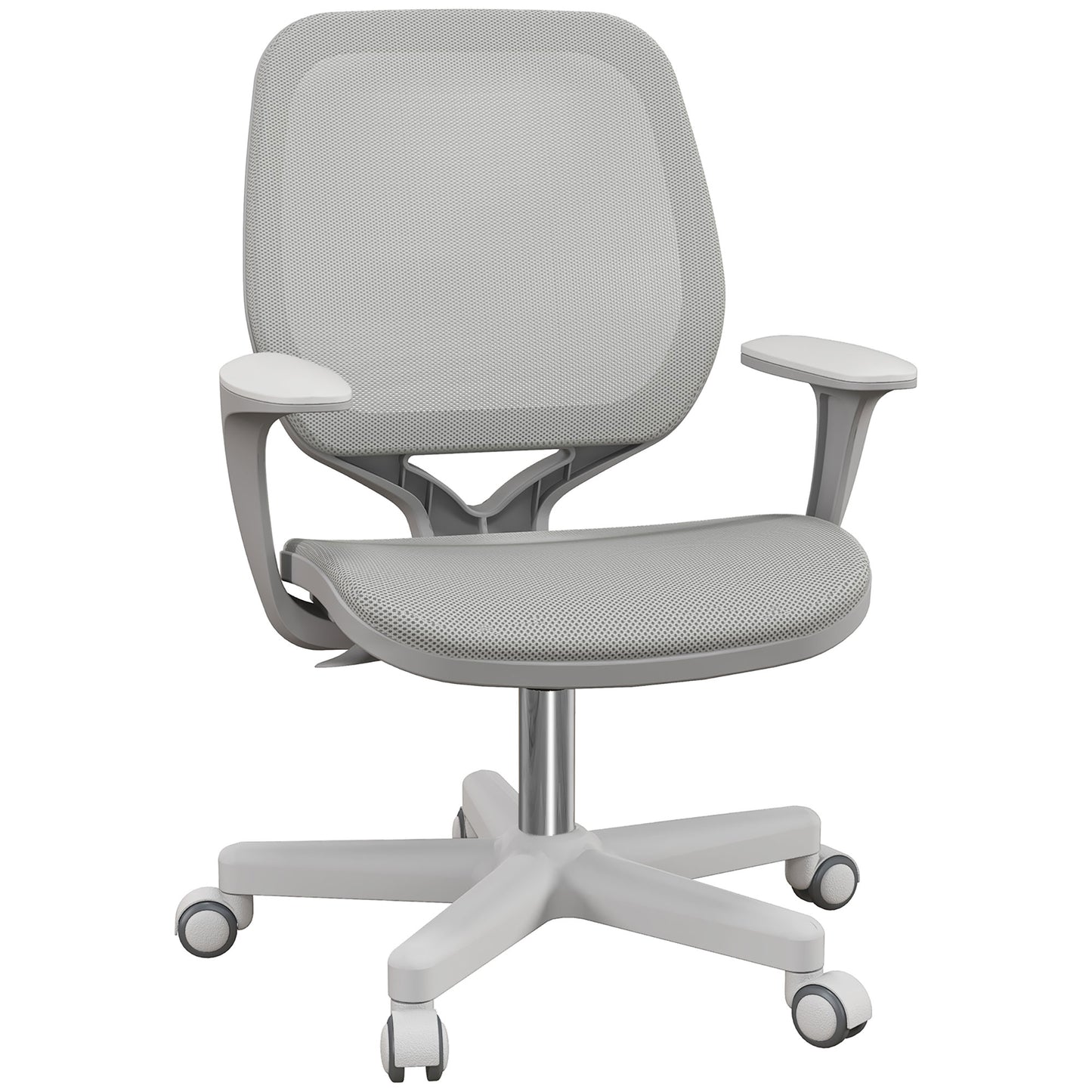Office Chair, Small Computer Desk Chair with Mesh Back, Swivel Castors, Arm, Grey