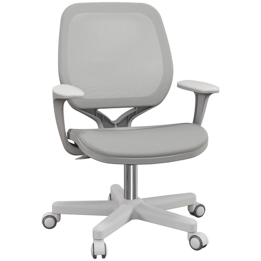 Office Chair, Small Computer Desk Chair with Mesh Back, Swivel Castors, Arm, Grey