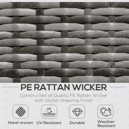 6 Pieces Outdoor PE Rattan Wicker Patio Furniture Sofa Set with Thick Cushions, Deluxe Garden Sectional Couch with Glass