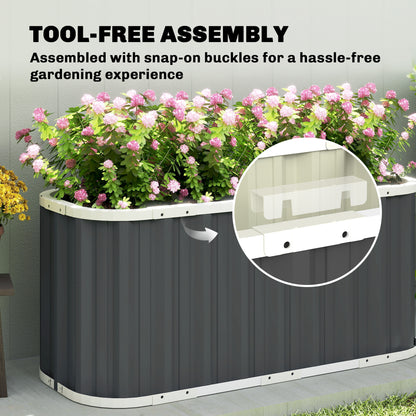 Galvanized Raised Garden Bed, Deep Root Planter Box, Outdoor Garden Bed with Plant Labels, 5' x 2' x 2', Dark Grey