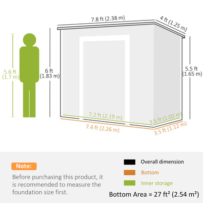 8' x 4' Resin Outdoor Storage Shed with Floor, Window, Lockable Doors and Vents for Backyard Patio Lawn, Light Grey