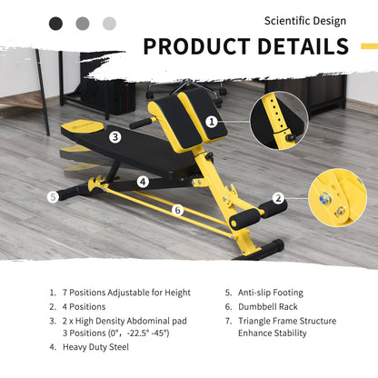 Soozier Adjustable Weight Bench Roman Chair Exercise Training Multi-Functional Hyper Extension Bench Dumbbell Bench Ab S