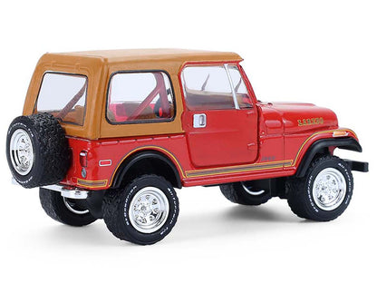 1980 Jeep CJ-7 Laredo Red with Tan Top "All Terrain" Series 17 1/64 Diecast Model Car by Greenlight