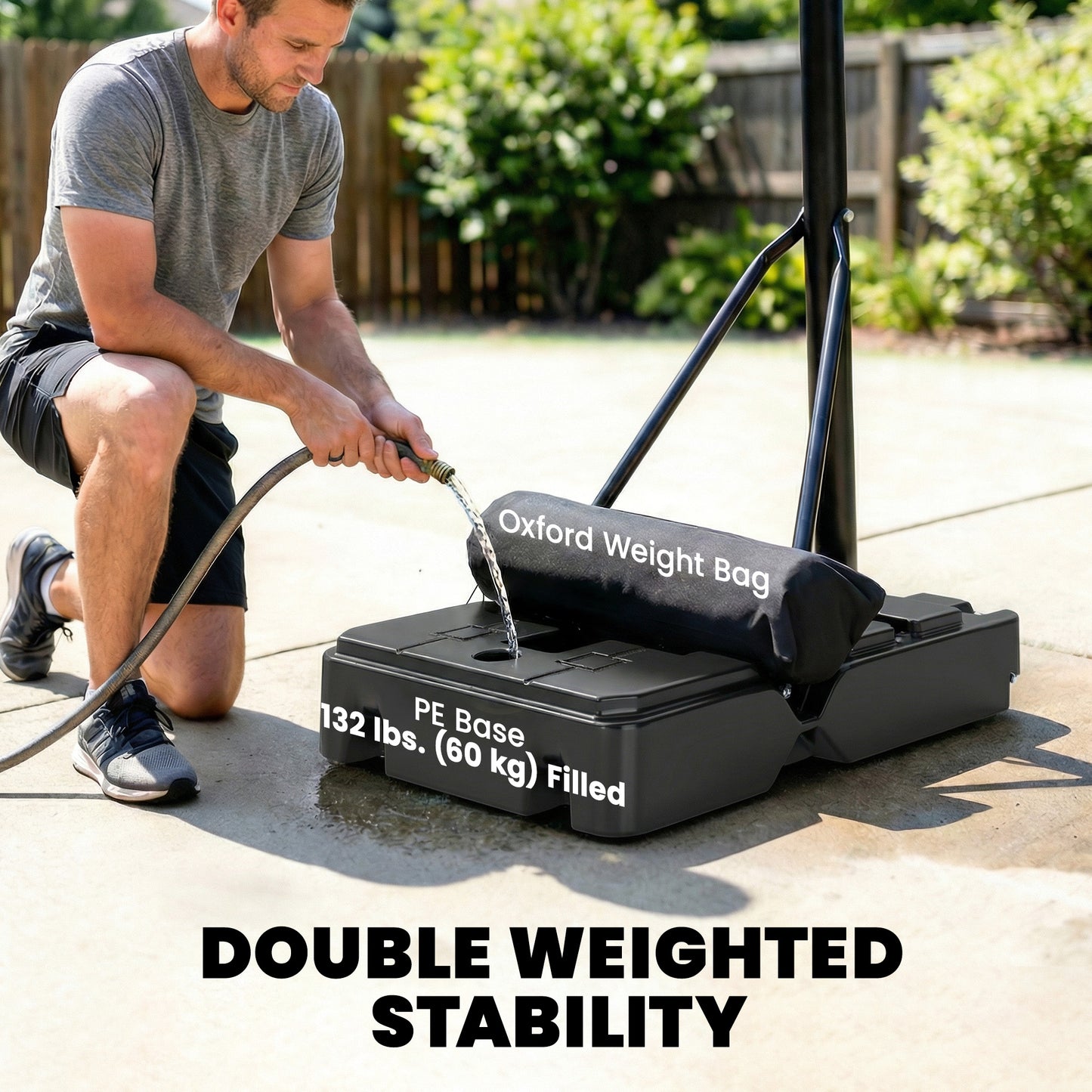 Soozier Basketball Hoop, 7.7 FT to 10 FT Adjustable, Portable Basketball Goal with 43'' Shatterproof Backboard,Fillable 