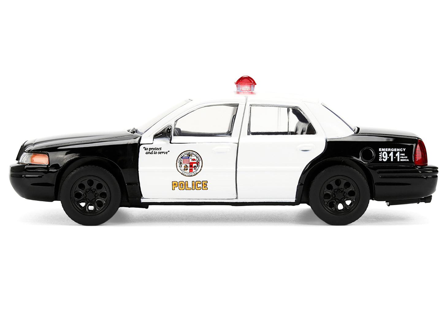 Ford Crown Victoria "LAPD (Los Angeles Police Department) Black and White "The Fast and the Furious" (2001) Movie "Fast & Furious" Series 1/32 Diecast Model Car by Jada