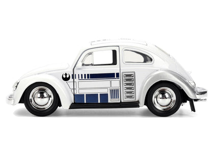 1959 Volkswagen Beetle "R2-D2" Livery White with Graphics "Star Wars" Franchise "Hollywood Rides" Series 1/32 Diecast Model Car by Jada