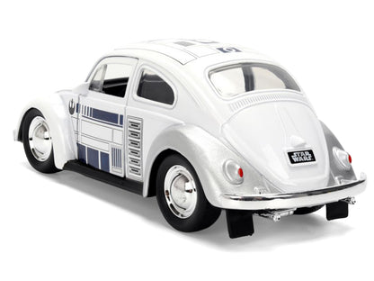 1959 Volkswagen Beetle "R2-D2" Livery White with Graphics "Star Wars" Franchise "Hollywood Rides" Series 1/32 Diecast Model Car by Jada