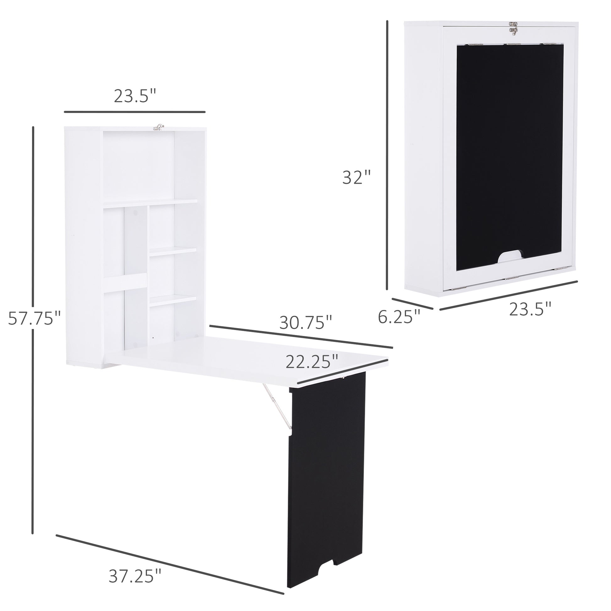 Wall Mounted Table Fold Out Convertible Desk, Multi-Functional Space Saving Computer Desk with Writing Floating Board fo