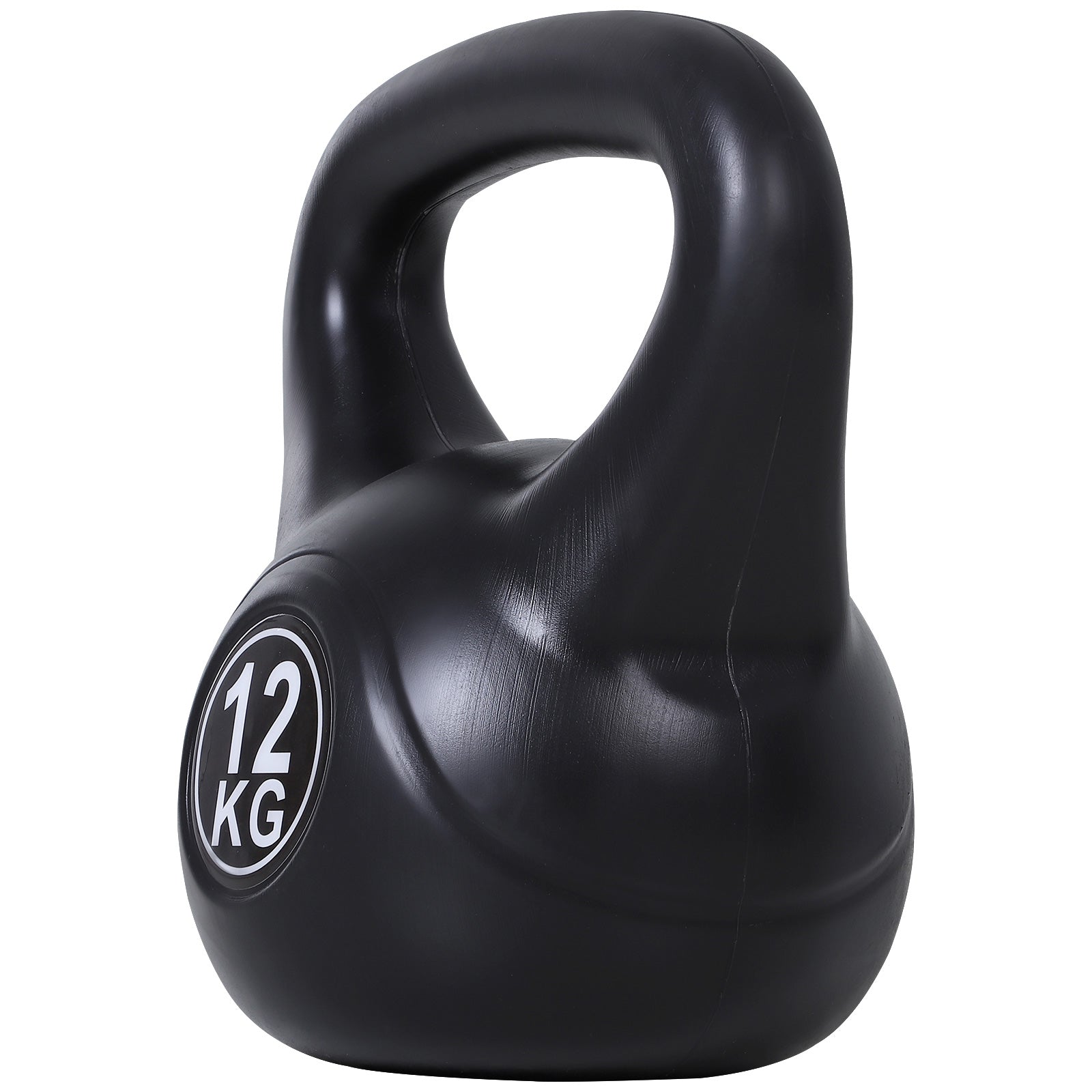 Soozier 26lb Fitness Kettlebell, Plastic Exercise Weight, Weightlifting Tools with Sand, Handle, Noise Reduction for Hom
