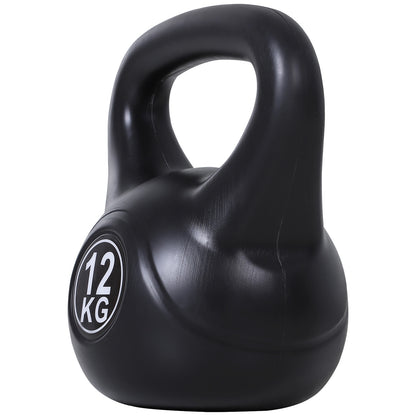 Soozier 26lb Fitness Kettlebell, Plastic Exercise Weight, Weightlifting Tools with Sand, Handle, Noise Reduction for Hom