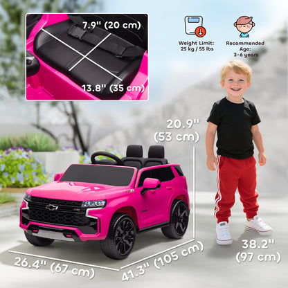 VarietyKart Licensed Chevrolet Tahoe Kids Ride on Car, 12V 7AH Toddler Electric Car with Parent Remote Control, 3 Speeds