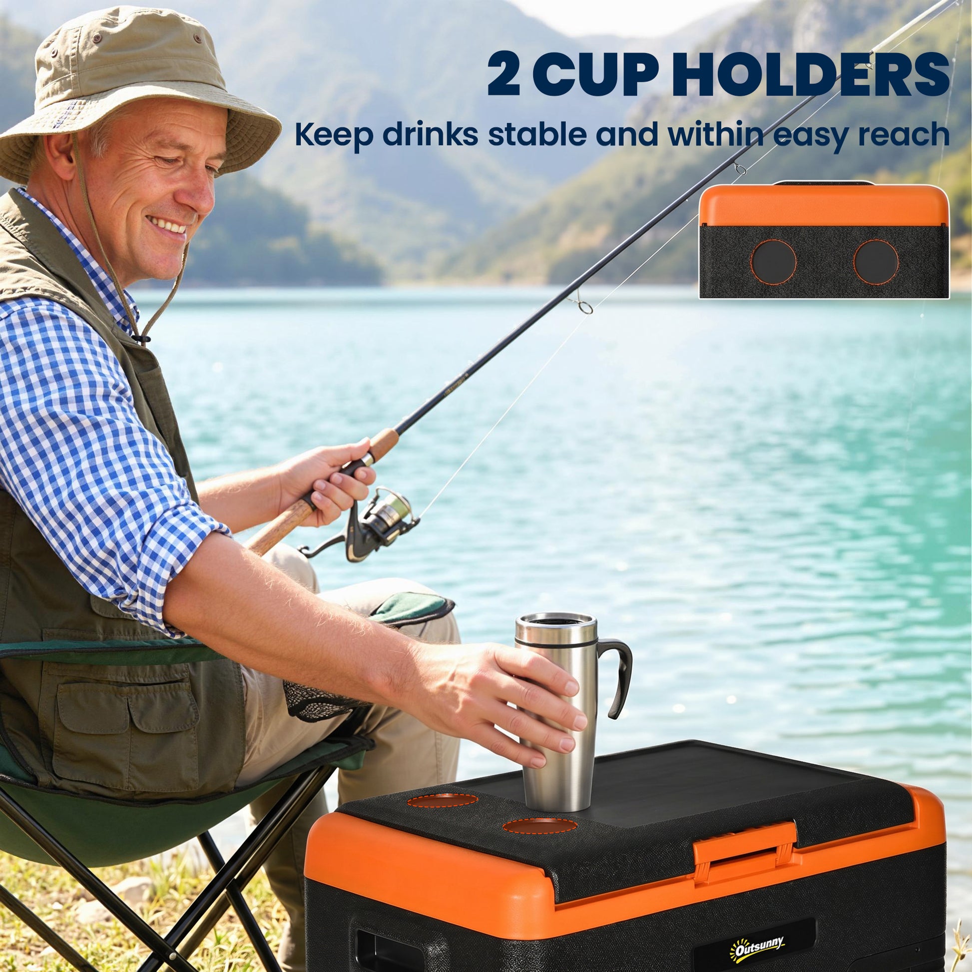 32 Quart Car Fridge, Portable Freezer, Electric Cooler Box with 12/24V DC and 100-240V AC for Camping, Driving, Picnic
