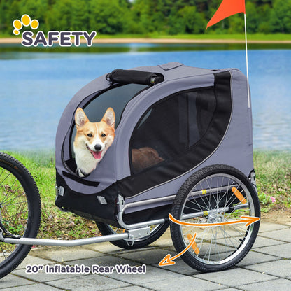 Dog Bike Trailer, Pet Cart, Bicycle Wagon, Travel Cargo, Carrier Attachment with Hitch, Foldable for Travelling, for Sma