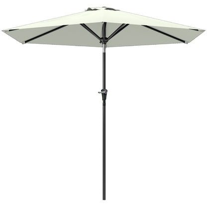 Patio Sun Umbrella, Outdoor Parasol with 6 Ribs, Cream White
