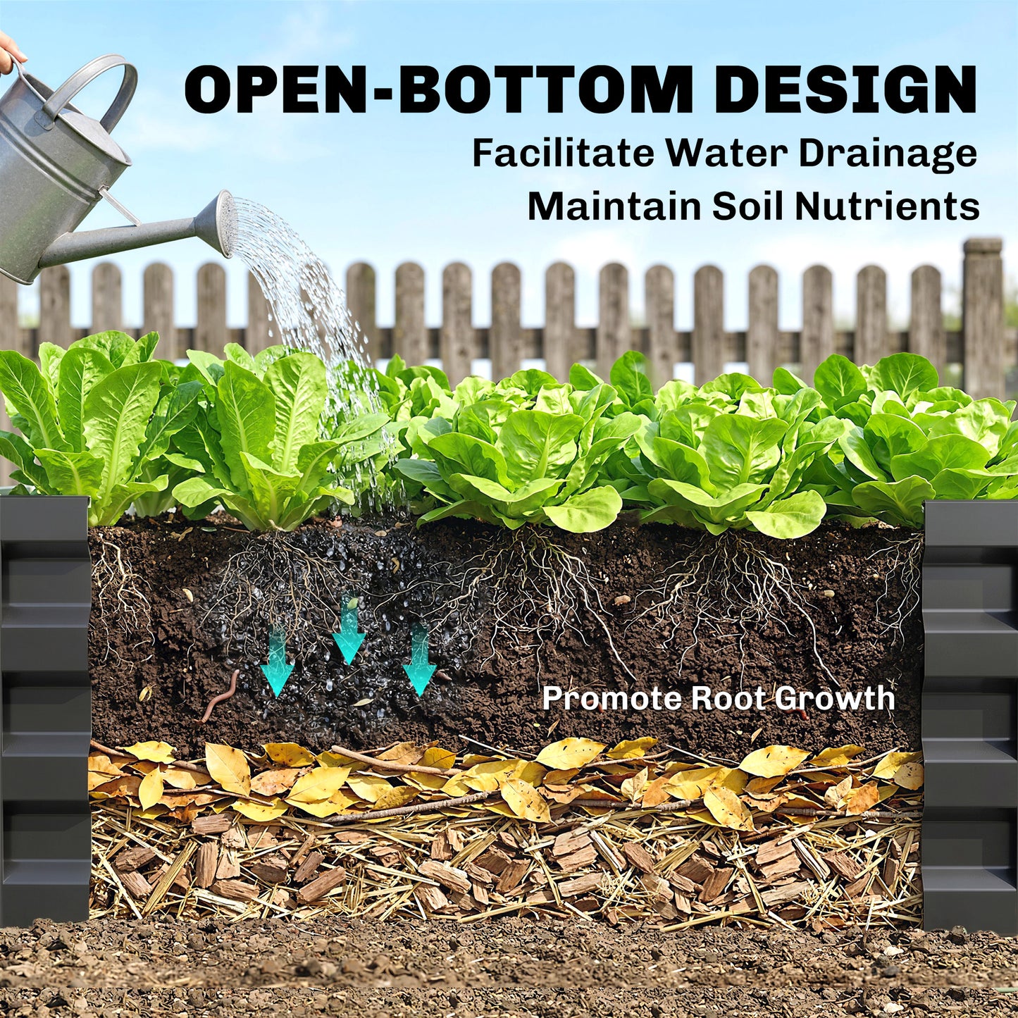 L-Shaped Raised Garden Bed, 82" x 109" x 12" Galvanized Steel Planter Box with Multi-reinforced Rods for Vegetables, Flo