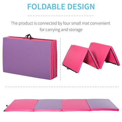 Soozier 4'x10'x2'' Folding Gymnastics Tumbling Mat, Exercise Mat  with Carrying Handles for Yoga, MMA, Martial Arts, Str
