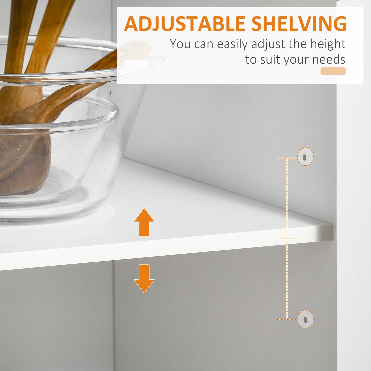 Rolling Kitchen Island with Storage, Rubber Wood Top and Towel Rack - White - Image 5