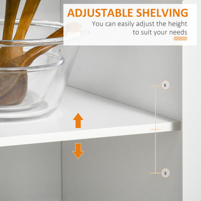 Rolling Kitchen Island with Storage, Rubber Wood Top and Towel Rack - White - Image 5